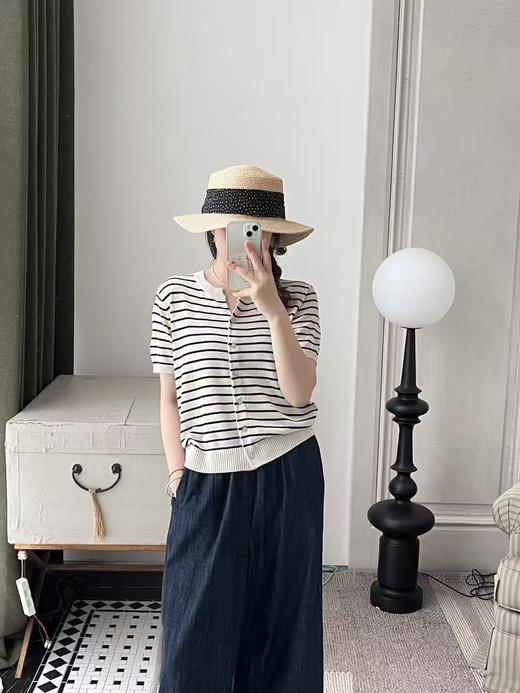 【门店同款】ENJOY夏季气质条纹针织衫 163243453 商品图1