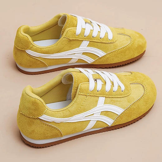 XY/回力1927黄色反绒皮系带平底透气百搭休闲运动鞋25318 商品图1