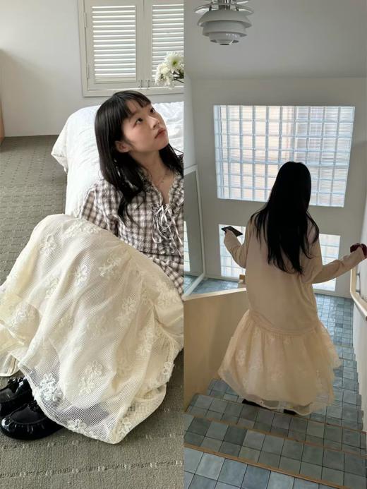 nothe Case布然/NC261809/「花影旅行」浪漫双层 重工立体绣花A摆 半身蛋糕纱裙 商品图1