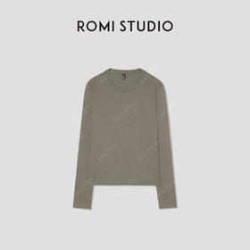 ROMISTUDIO“松弛随性”纯棉顺滑肤感落肩圆领长袖上衣RWCSSG1882