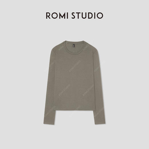 ROMISTUDIO“松弛随性”纯棉顺滑肤感落肩圆领长袖上衣RWCSSG1882 商品图0