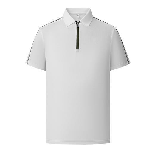 半身缘男装 夏季商务微弹亚麻抗菌防晒短袖POLO衫877 商品图7