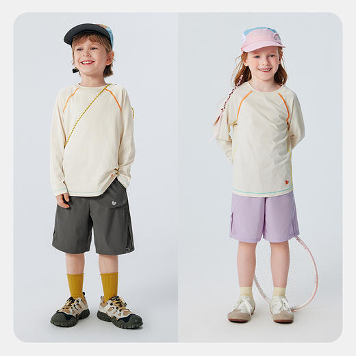 [轻风不勒裤]迷你巴拉男女童儿童裤子夏吸湿速干凉感网眼轻薄短裤 商品图3