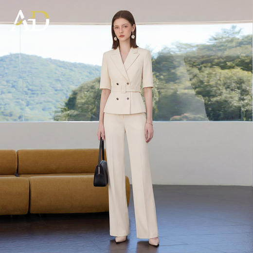 AD正式场合夏装短袖西装套装女2026新款高级感高知得体穿搭职业装 商品图0