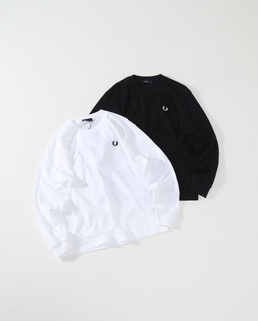 麦穗fred perry 经典百搭长袖圆领套头长袖T恤 商品图4