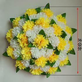 黄白菊花花圈清明仿真花假花祭祀殡葬陵园扫墓摆放现货祭祀用品批发