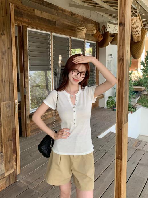 <曾小咸推荐> 4.11新品上新 辣妹半开领修身针织短袖 日常109！ 活动价79！！【预售款，预计3-15天发货】 商品图9