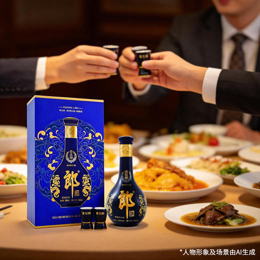 郎酒 青花郎酒 酱香型白酒 53度 500mL 1盒 （内附陶瓷酒杯*2） 商品图1