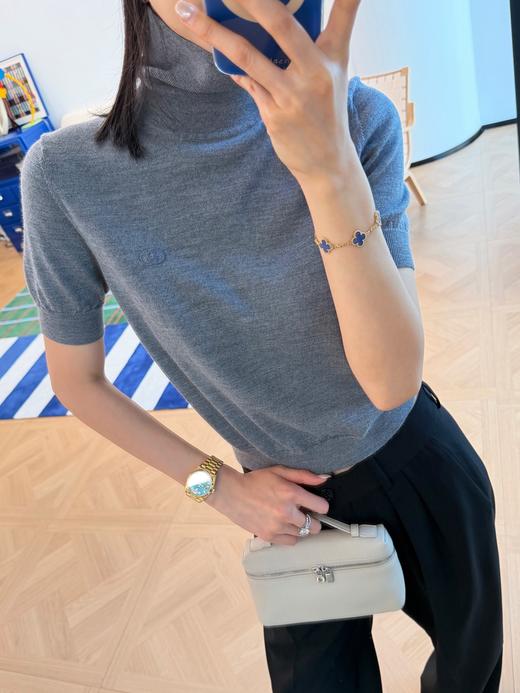 古驰 最新款灰色高领针织短袖 商品图2