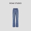 ROMI STUDIO“经典复古”斜纹牛仔棉水洗做旧直筒牛仔裤 431N2069 商品缩略图0