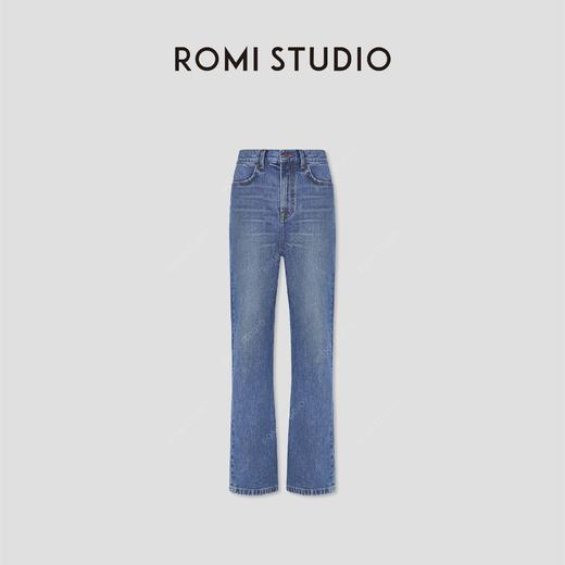 ROMI STUDIO“经典复古”斜纹牛仔棉水洗做旧直筒牛仔裤 431N2069 商品图0