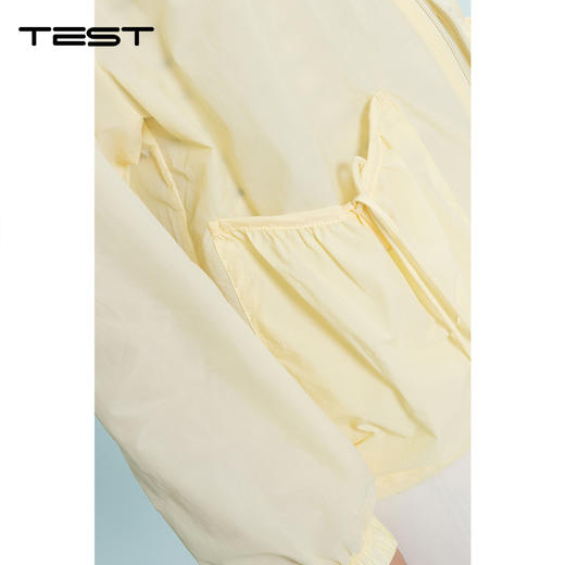 夏上新韩系松弛感浅黄透气抽绳口袋长袖防晒外套女2262001 商品图3