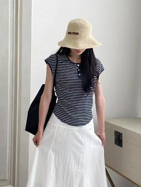 【门店同款】ENJOY夏季韩版刺绣条纹T 162805784