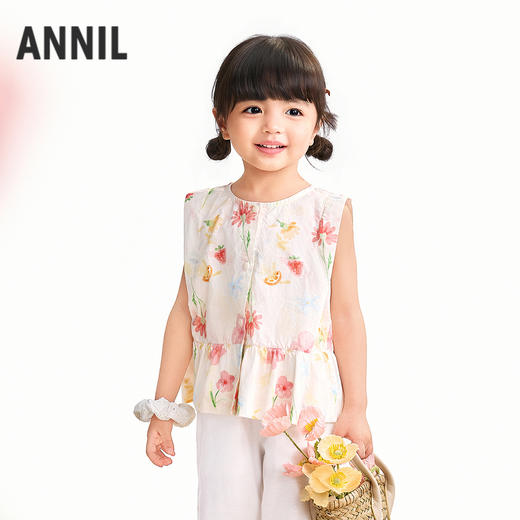 【实体店同款】女童圆领上衣夏季新款安奈儿童装XG621208 商品图0