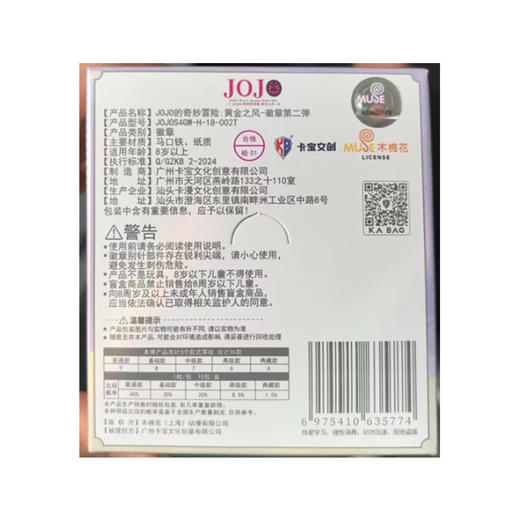 JOJ0黄金之风徽章第2弹徽章-纪念日百货门店同款170696629 商品图3