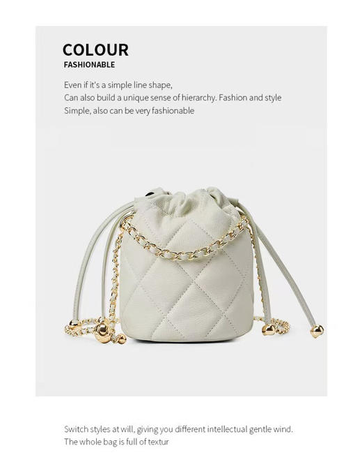 QSL2505真皮水桶链条包 商品图3