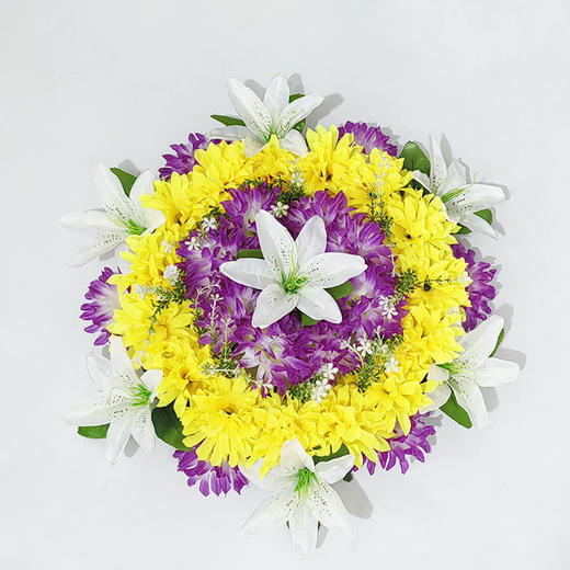 白百合花圈清明仿真花假花祭祀殡葬陵园扫墓摆放现货祭祀用品批发 商品图0