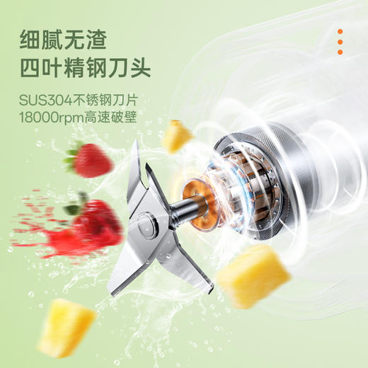 拍一发二！【笨笨马 时光果语-无线便携榨汁杯BD05P 】减脂必备 无限鲜榨 户外畅饮 细腻无渣 四叶精钢刀头 18000rpm高速破壁 商品图2