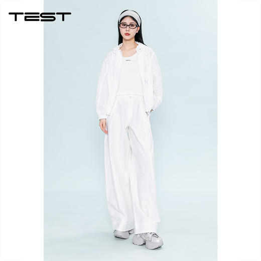 夏上新休闲运动风白色连帽抽绳大口袋轻薄长袖防晒衣2262003 商品图0