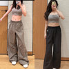411-2 大爆款 lu褶皱宽松工装裤 显瘦藏肉阔腿裤 商品缩略图0