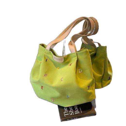 【耐磨耐造！ins风】新款帆布包包大容量女潮刺绣字母手提袋小清新学生单肩托特包。xb 商品图4