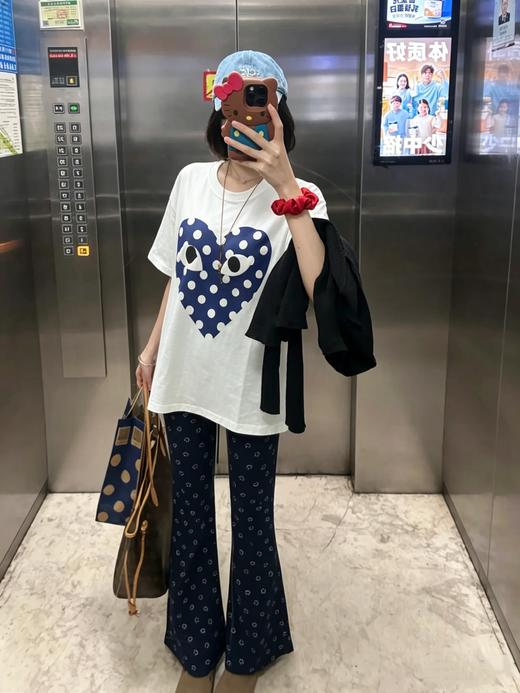 <曾小咸推荐>4.11新品上新 260G纯棉川久波点爱心短袖  日常109！！ 活动价79！！【预售款，预计3-15天发货】 商品图3