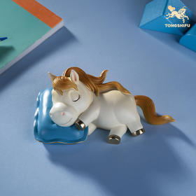 铜师傅《梦圆》创意可爱马摆件 治愈系桌面装饰品 工位解压礼品