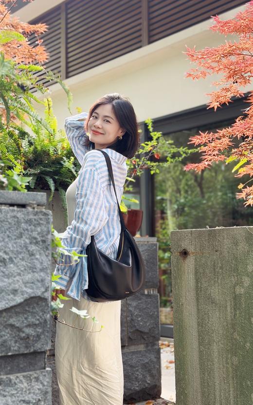 【土豆妈同款】彩色亚麻条纹衬衫 ，精致翻领设计修饰脖颈线条，天然环保，透气舒适 商品图1