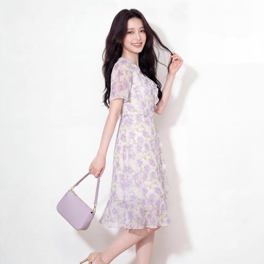 奢姿大码女装2026夏季荷叶边碎花方领连衣裙胖妹妹减龄时尚裙子9962836092 商品图4