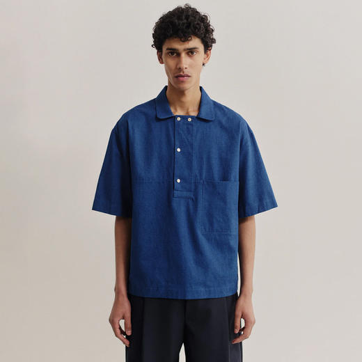 A Kind of Guise TAITA SHIRT 意大利制蓝染宽松剪裁短袖衬衫 商品图0