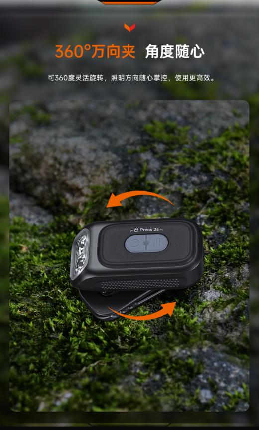 Fenix菲尼克斯E04R小型手电筒便携骑行警示安全夜跑可充电肩夹灯 商品图3