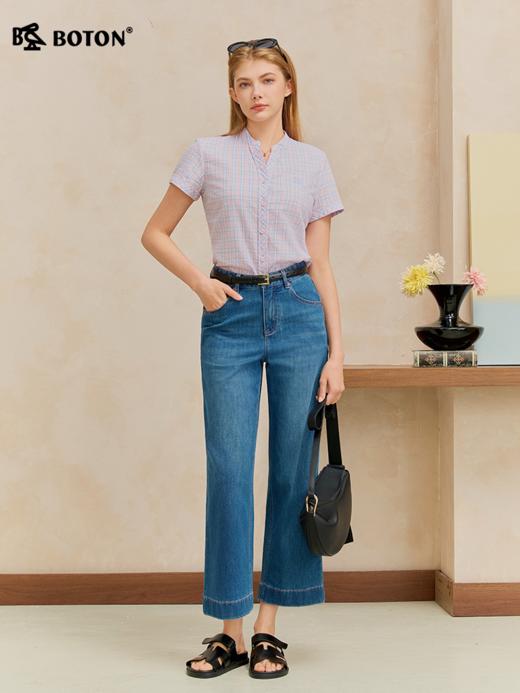 【玉醋&天丝】波顿女士春夏季高腰弹力 | 宽松直筒 | 利落九分牛仔裤LF677226 商品图2