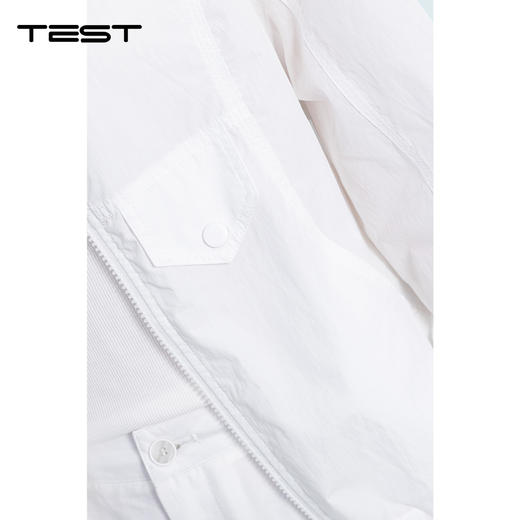 夏上新休闲运动风白色连帽抽绳大口袋轻薄长袖防晒衣2262003 商品图2