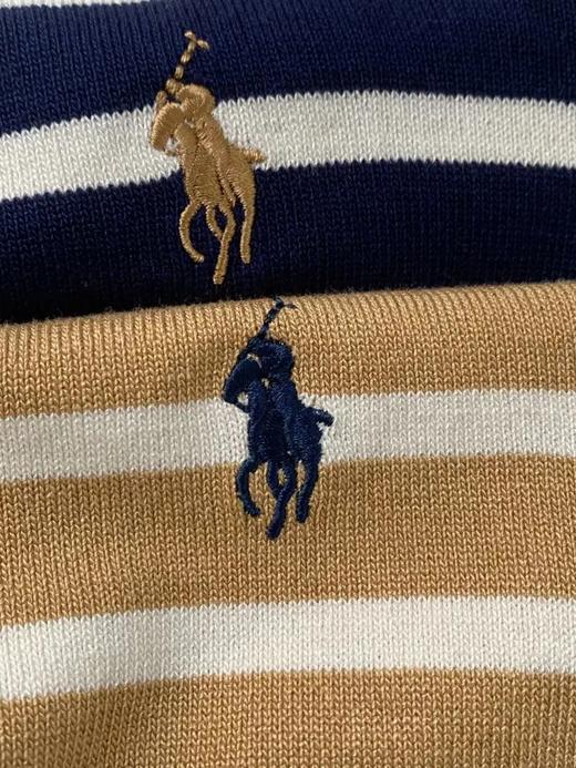 【xjwm1】贵子新款女士时尚条纹针织翻领短袖T恤！！ 商品图3