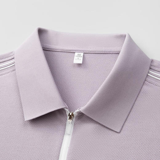 半身缘男装 夏季商务微弹亚麻抗菌防晒短袖POLO衫877 商品图4