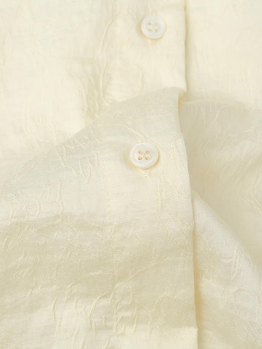 不费力的高级感！米白色翻领长袖天丝棉衬衫 夏季宽松慵懒风防晒衬衣 商品图4