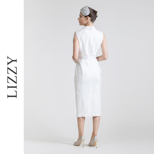 LIZZY 西装领钉珠流苏假二件式连衣裙7434 商品图3