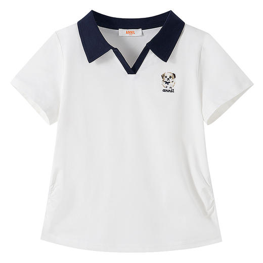 女童翻领短袖针织衫夏季新款安奈儿童装EG621795 商品图5
