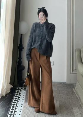 【门店同款】ENJOY冬季简约单排扣立领针织衫 167696281