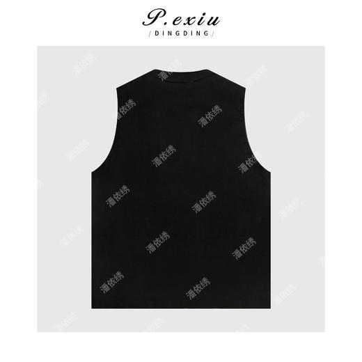 04-3潘依绣丁丁宠粉设计感撞色侧开叉V领简约无袖马甲 W-62889 商品图2