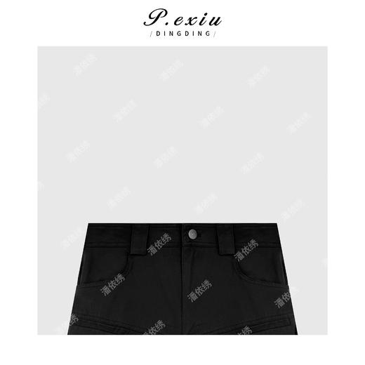 04-3潘依绣丁丁宠粉天丝复古港风弯刀设计口袋工装裤 M8913 商品图2