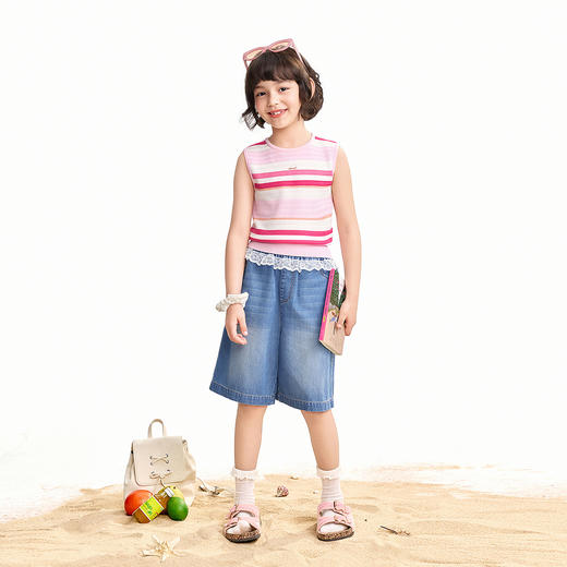 【实体店同款】女童牛仔中裤夏季新款安奈儿童装AG626232 商品图3