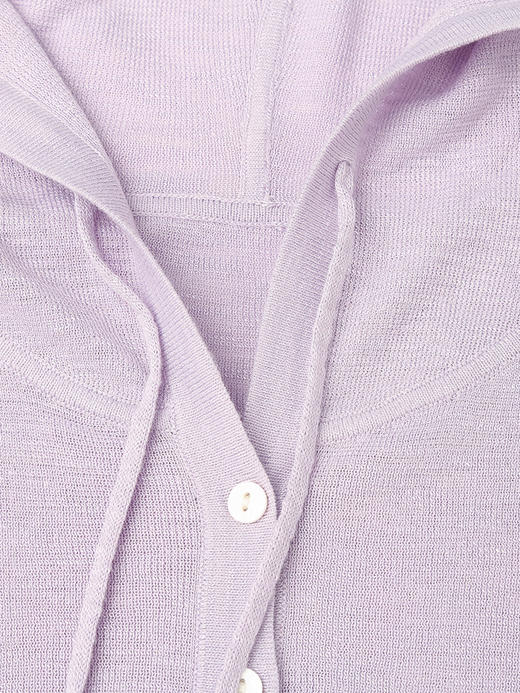 通勤百搭米白色连帽抽绳短袖针织衫女夏季薄款宽松显瘦针织衫上衣 商品图4