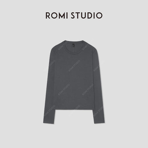 ROMISTUDIO“松弛随性”纯棉顺滑肤感落肩圆领长袖上衣RWCSSG1882 商品图4