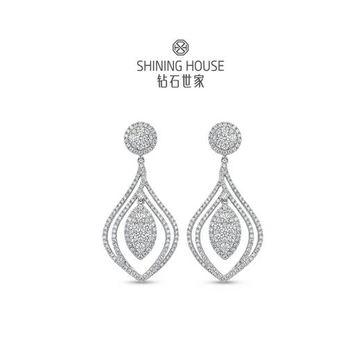 幻美佳人系列[天然] 钻石世家 18k金钻石项链 18K金钻石耳饰 天然真钻K金项链K金耳饰婚嫁结婚订婚耀目群镶18K金天然真钻钻石项链钻石耳饰（预计3天发货） 商品图4