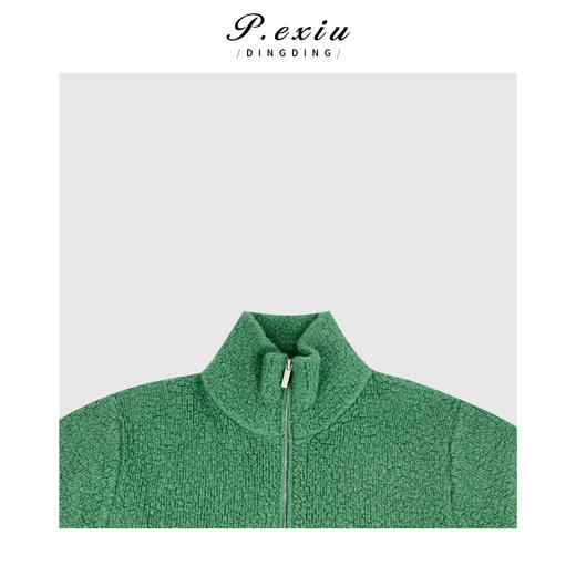 04-4潘依绣丁丁宠粉100%羊毛慵懒风肌理感半拉链立领长袖卫衣Q84951 商品图2
