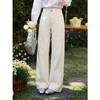 鹿向南「柔纱阔意」白杏色阔腿牛仔裤女夏季小个子高腰宽松裤子 商品缩略图0