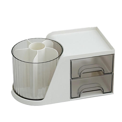 【大容量360°旋转收纳 抽屉式笔筒】学生书桌办公室通用顺滑易拉 分格收纳 一筒搞定！ 商品图4