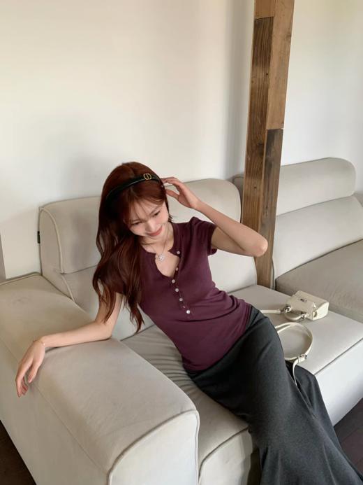 <曾小咸推荐> 4.11新品上新 辣妹半开领修身针织短袖 日常109！ 活动价79！！【预售款，预计3-15天发货】 商品图11