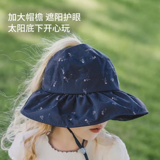 【婴童防晒】嫚熙儿童夏季大帽檐防晒空顶帽户外宝宝遮阳防紫外线帽子 商品图3